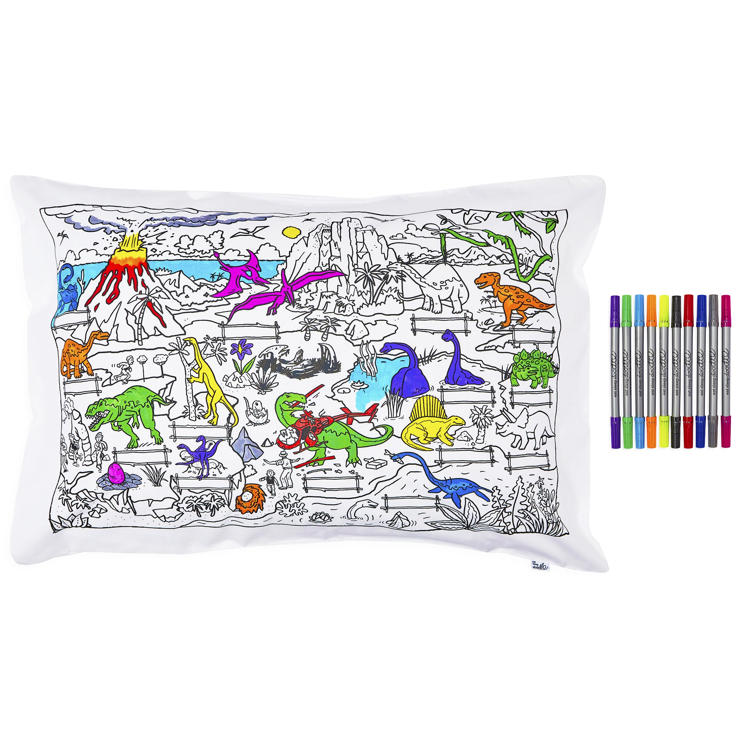 Doodle Dinosaur Pillowcase